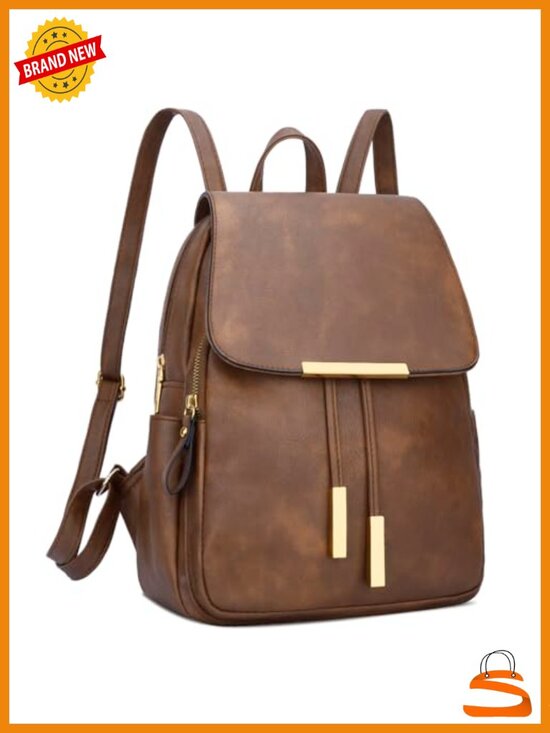 Trendy Vegan Leather Backpack Purse for Women Travel Daypack